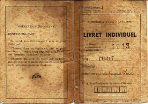004  1943 01 16 LIVRET MILITAIRE R.MIOT 1